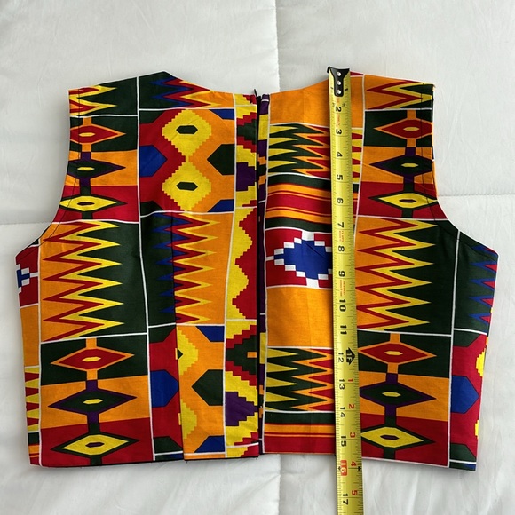 Vintage African Pattern Crop Top - Picture 9 of 9